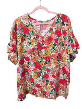 Haptics Floral Challis Top 2X